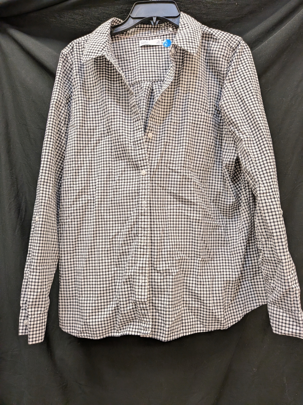 croft & barrow Black and White Check Button-Down Shirt